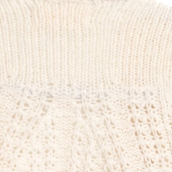 Hollister Size M Fringe Trim Open Draped Knit Cardigan Sweater Soft Cream Textur - Picture 6 of 8